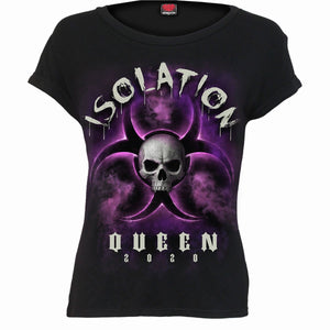 Spiral Direct ISOLATION QUEEN boatneck cap sleeve Goth 2020 Top black new