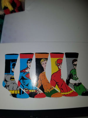 dc comics justice league mens casual crew 5 pairs of socks classic designs new