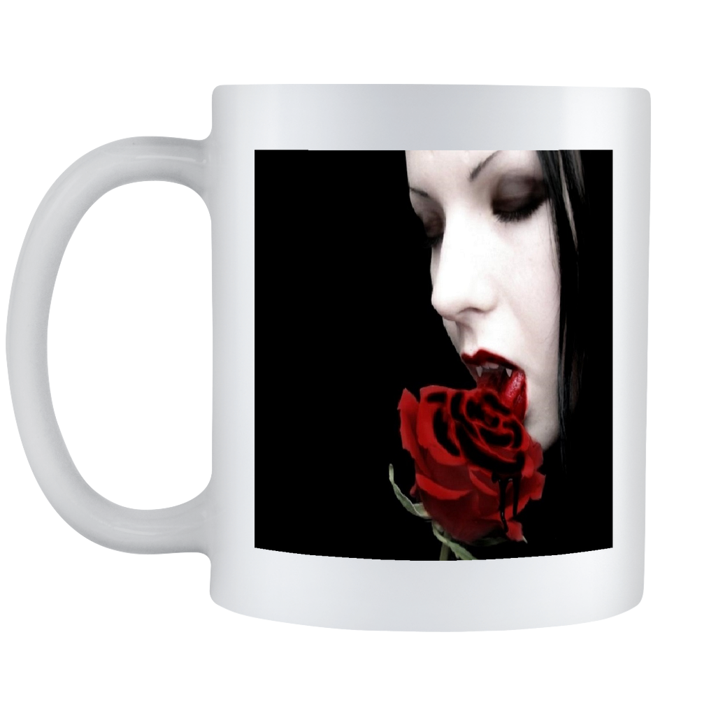 Dark Gothic Vampire and Rose Double sided 11 ounce coffee mug