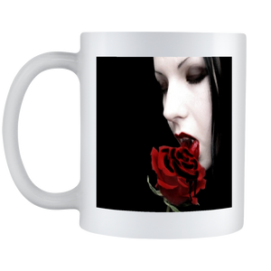 Dark Gothic Vampire and Rose Double sided 11 ounce coffee mug