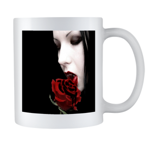 Dark Gothic Vampire and Rose Double sided 11 ounce coffee mug