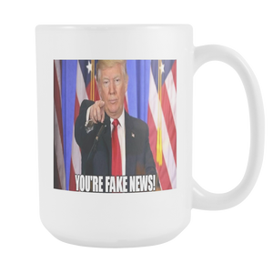 Trump fake news meme 15 ounce double sided coffee mug
