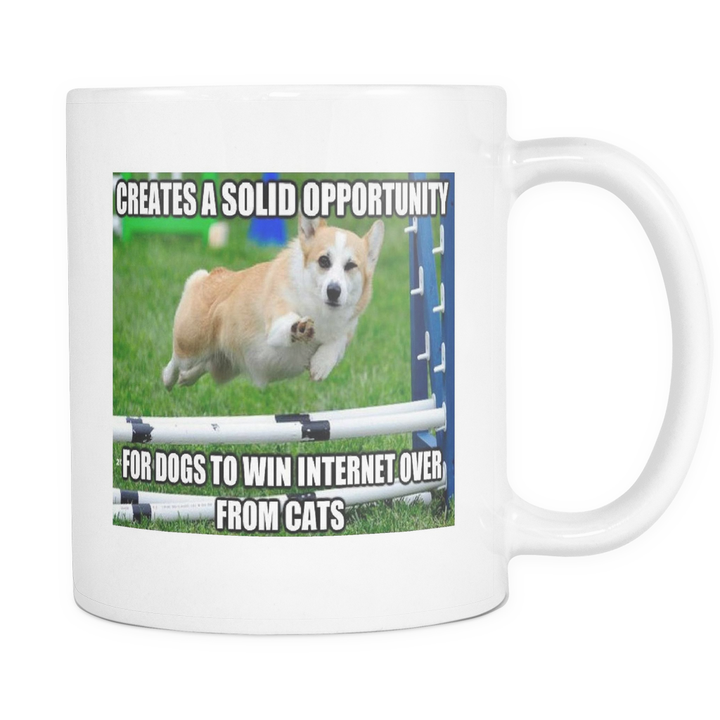 Dog meme opportunity 11 ounce double sided coffee mug