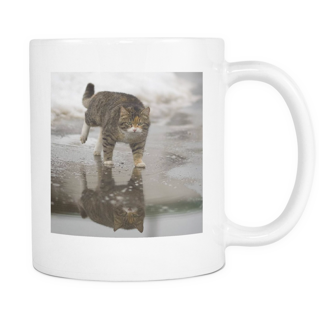 CAT ON WATER 11 OUNCE DOUBLE SIDED COFFEE MUG