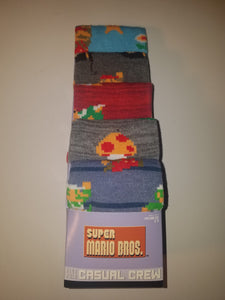 super mario bros mens casual crew socks 5 pairs per package new designs two