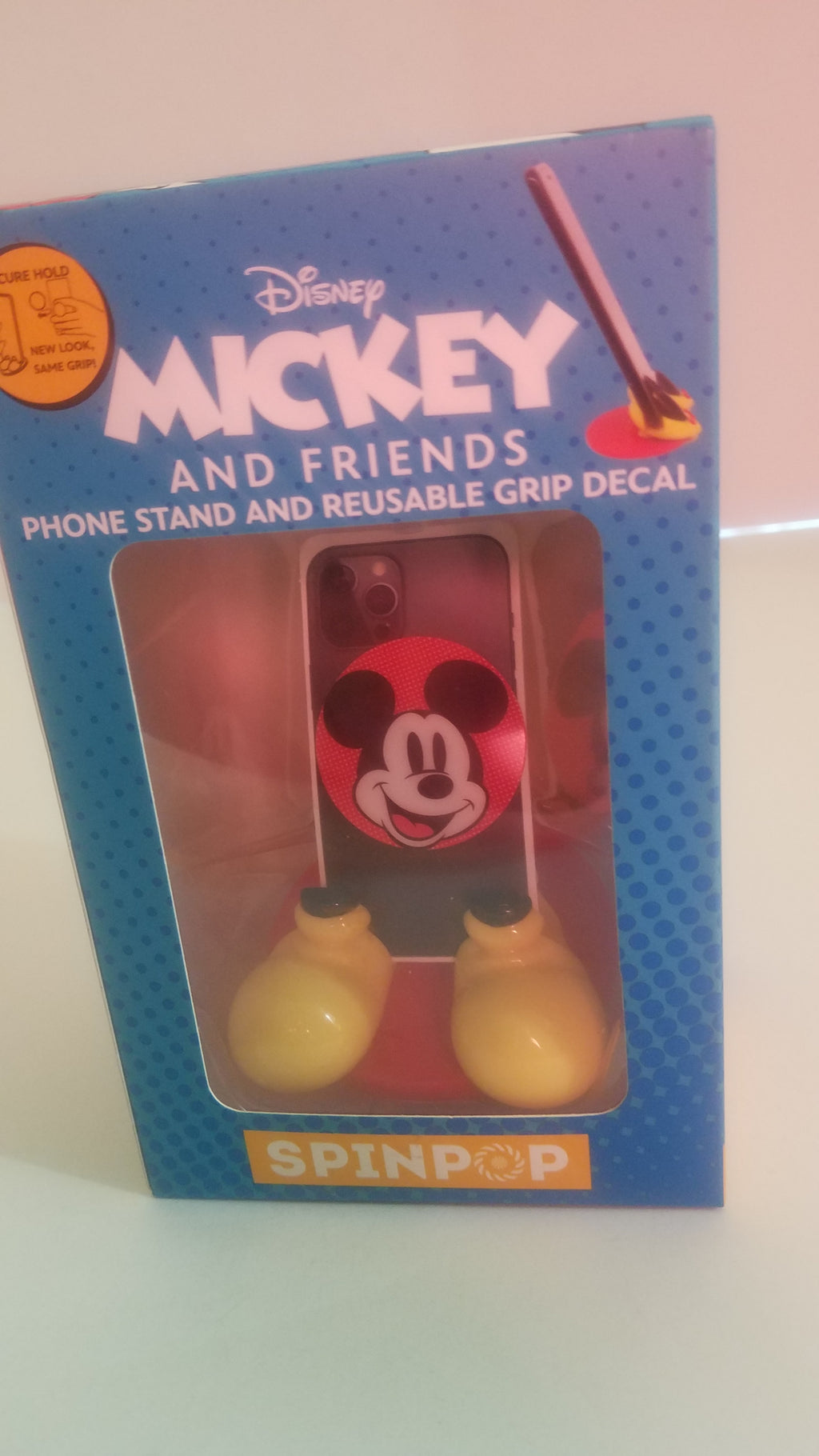Spin Pop Disney Mickey and Friends Phone Stand Mount and Reusable Grip Decal