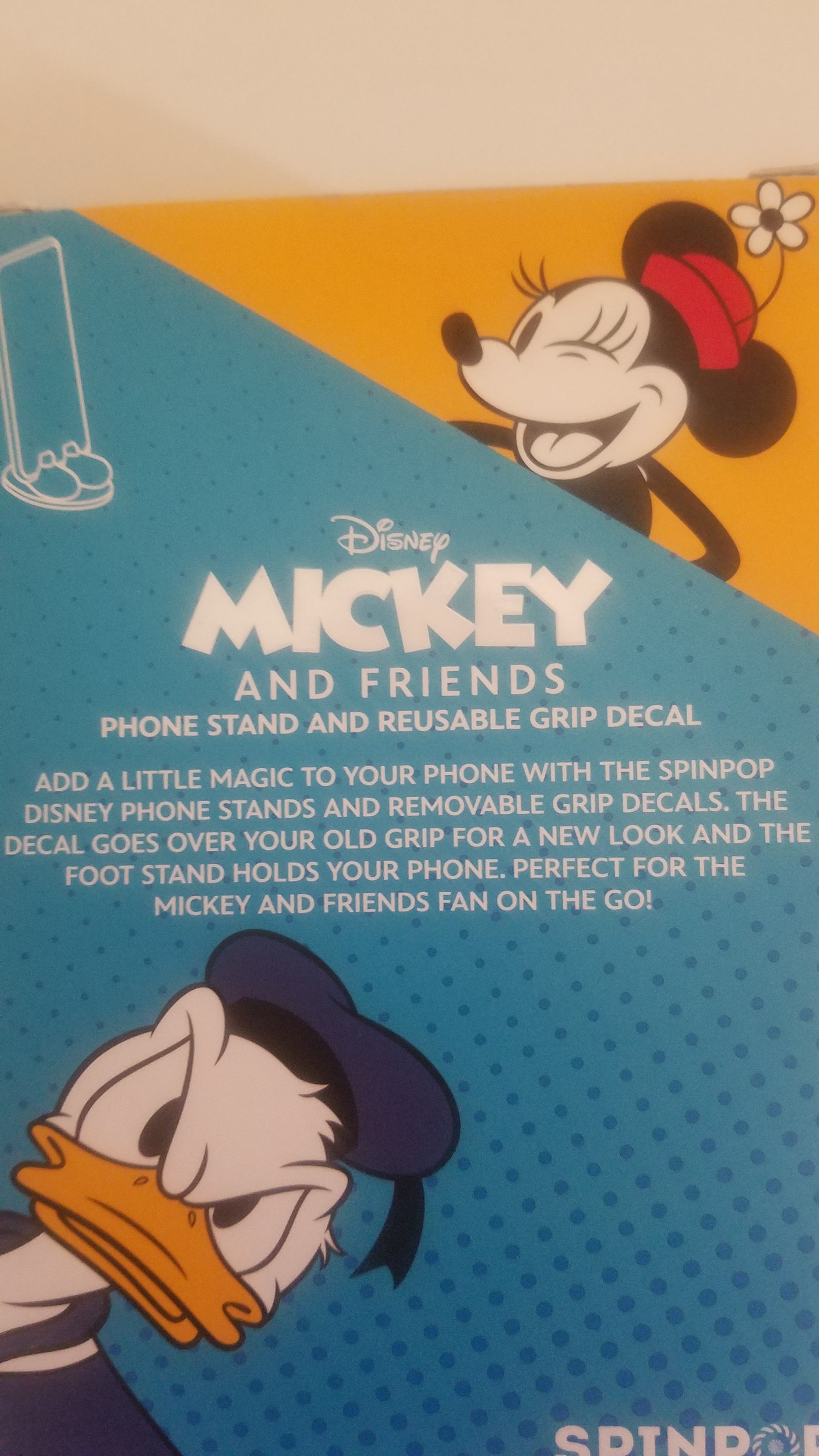 Spin Pop Disney Mickey and Friends Phone Stand Mount and Reusable Grip Decal #2