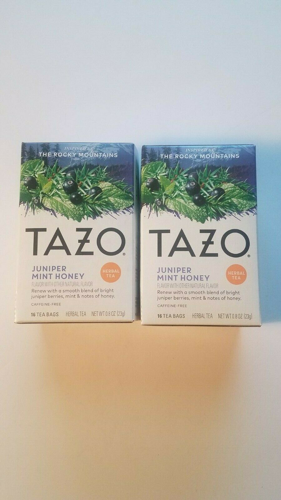 tazo juniper mint honey herbal tea lot of 2 boxes new