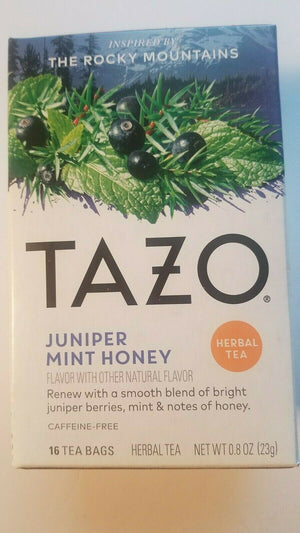 tazo juniper mint honey herbal tea lot of 2 boxes new