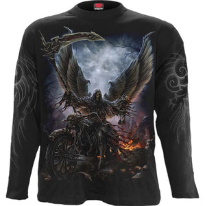 Ride or die long sleeve gothic biker mens t shirt