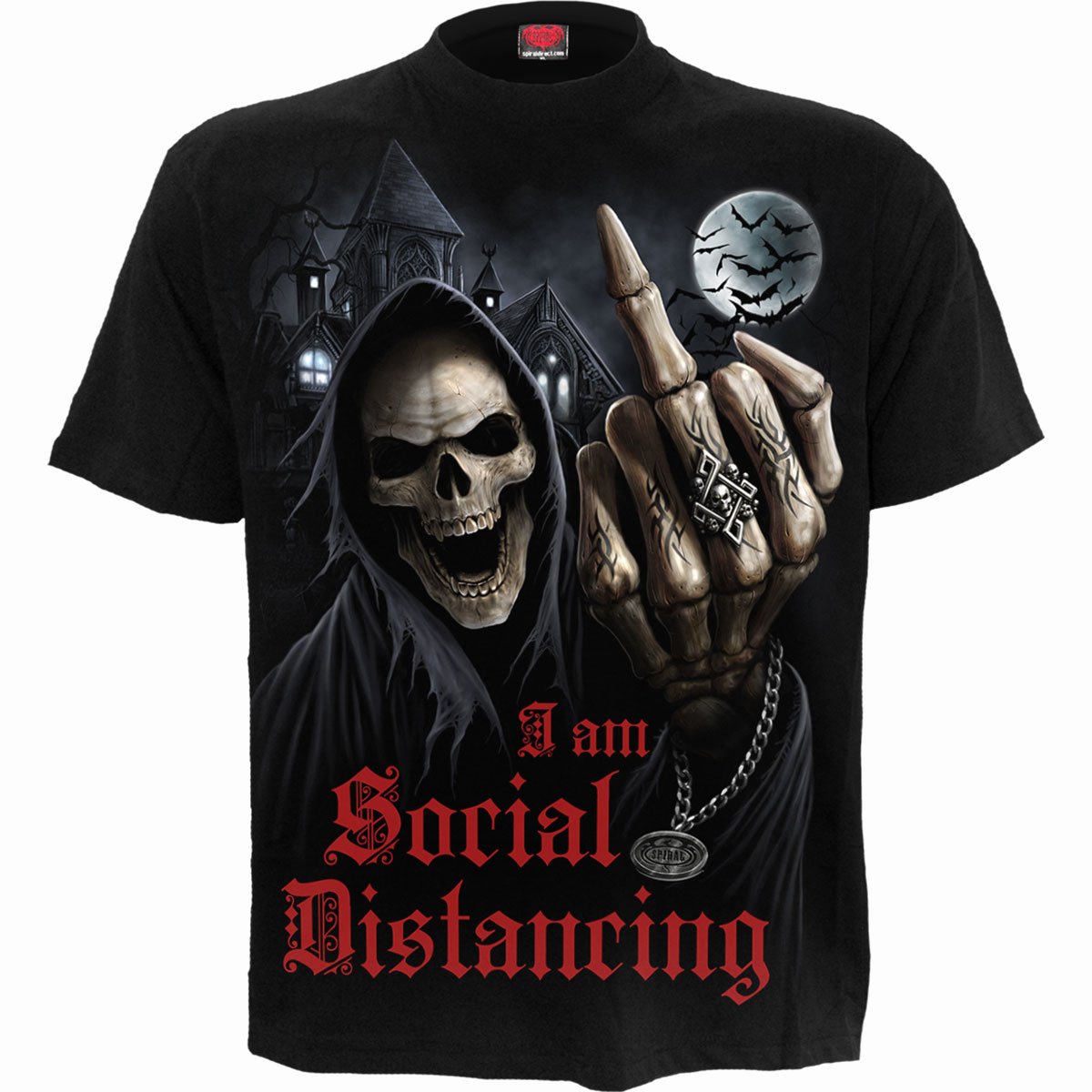 spiral direct social distance mens gothic t shirt short sleeve new black