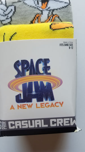 space jam a new legacy mens casual crew socks 6 pairs fits shoe size 8 to 12