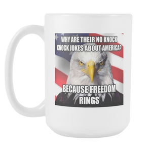 Freedom Rings USA double sided 15 ounce coffee mug