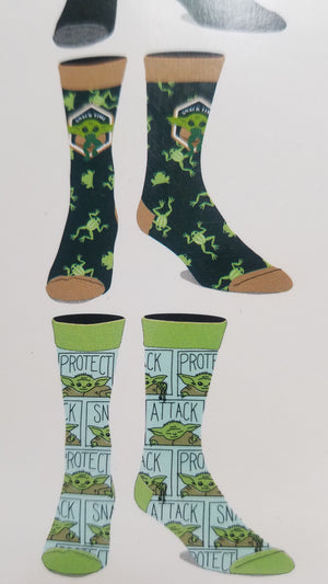 disney star wars the child baby yoda mens casual crew socks 6 pack fits shoe size 8 12