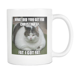 Christmas cat meme funny 11 ounce coffee mug