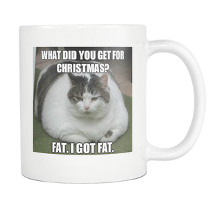 Christmas cat meme funny 11 ounce coffee mug