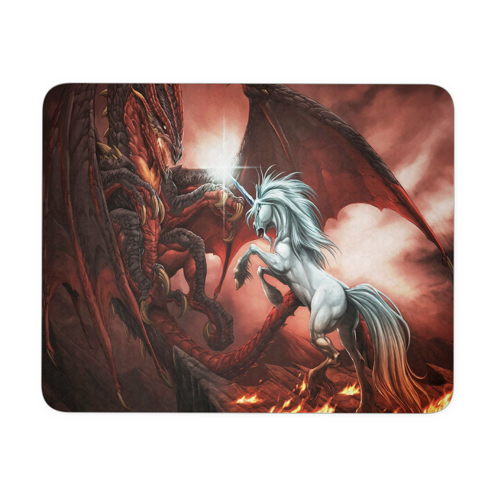 Fantasy Dragon vs Unicorn Mousepad