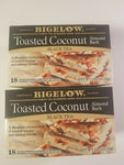 bigelow toasted coconut almond bark black tea 18 count tea bag boxes lot of 2