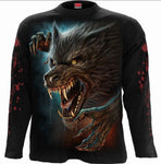 spiral direct wild moon werewolf gothic mens t shirt long sleeve new
