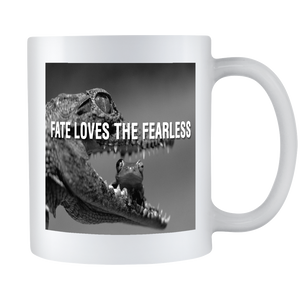 Fate loves the fearless double sided 11 ounce coffee mug