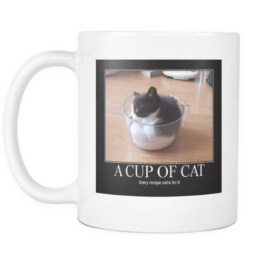 Cup of Cat meme doubled sided 11 ounce coffee mug
