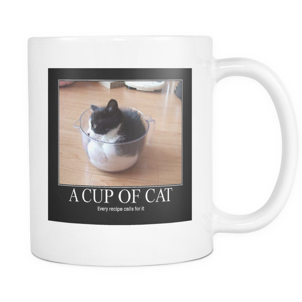 Cup of Cat meme doubled sided 11 ounce coffee mug