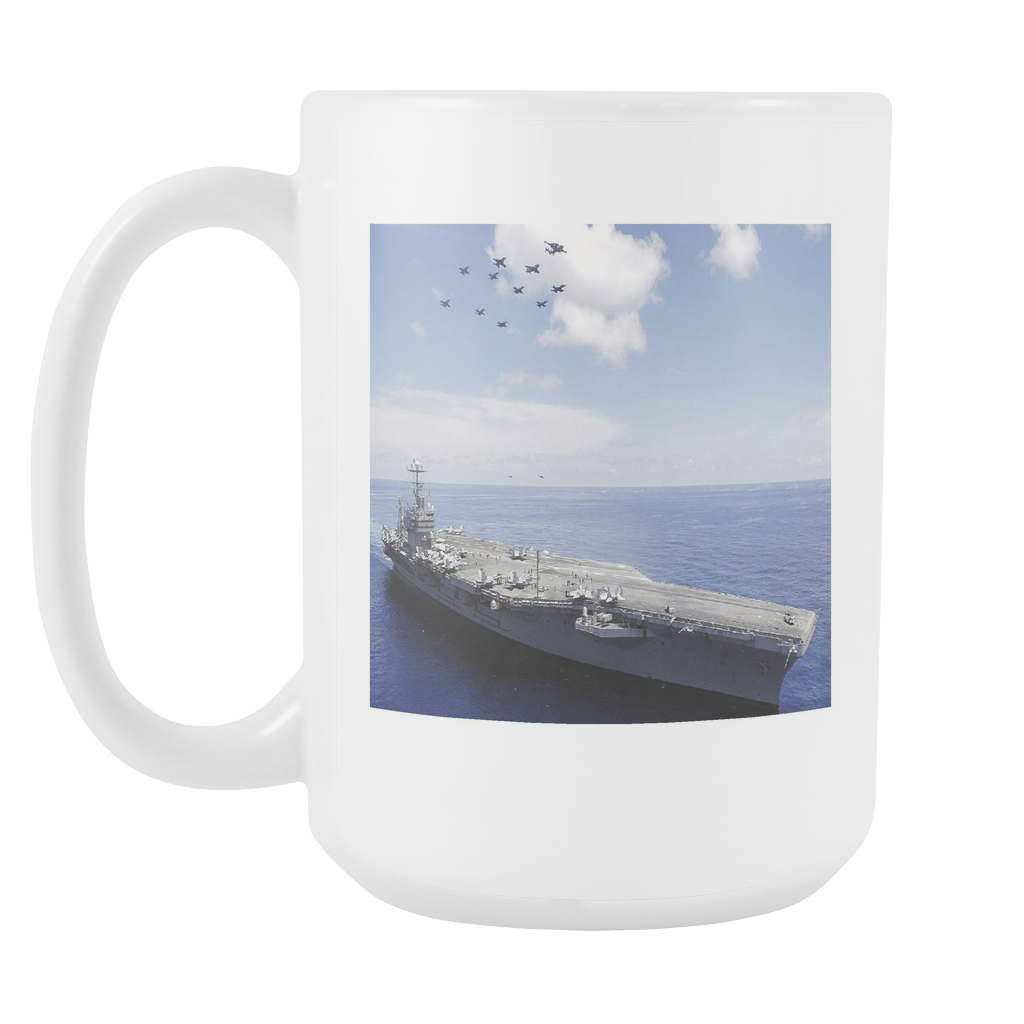 USS Abraham Lincoln Aircraft Carrier double sided 15 ounce coffee mug