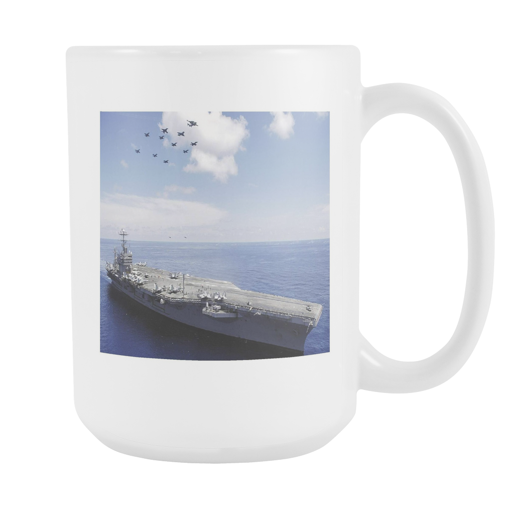 USS Abraham Lincoln Aircraft Carrier double sided 15 ounce coffee mug