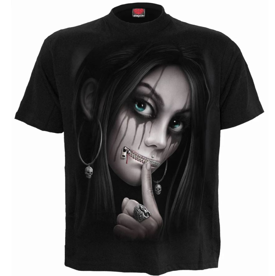 spiral direct zipped gothic girl mens t shirt short sleeve halloween horror