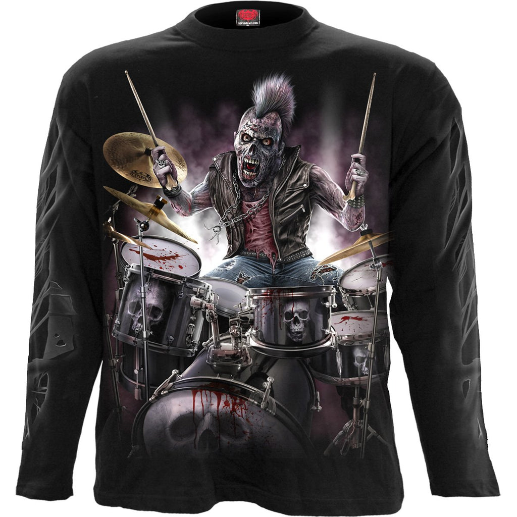 spiral direct gothic Zombie backbeat mens Long sleeve Shirt Black
