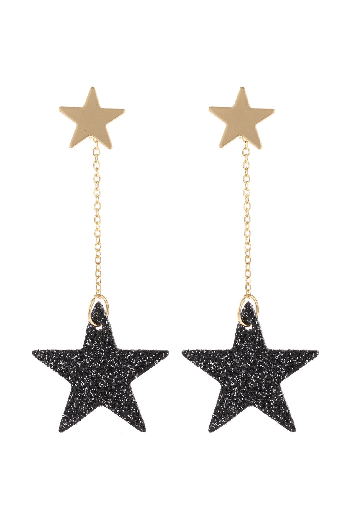 Hde3059 - Dangling Glitter Star Earrings