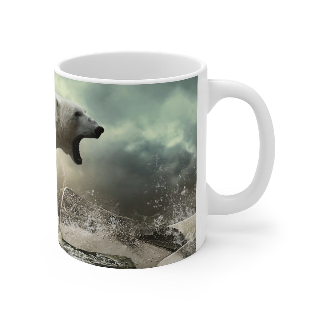 White polar bear on the ice Mug 11oz