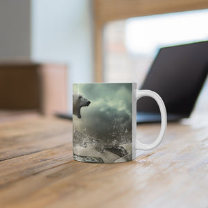White polar bear on the ice Mug 11oz