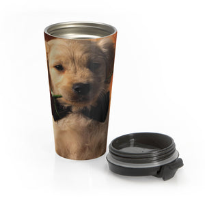 Puppy Love Cute Roses Stainless Steel Travel Mug