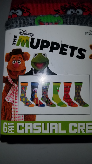 disney the muppets mens casual crew socks fits shoe sizes 8 12 six pairs new