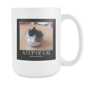 Cup of Cat Funny meme double sided 15 ounce coffee mug