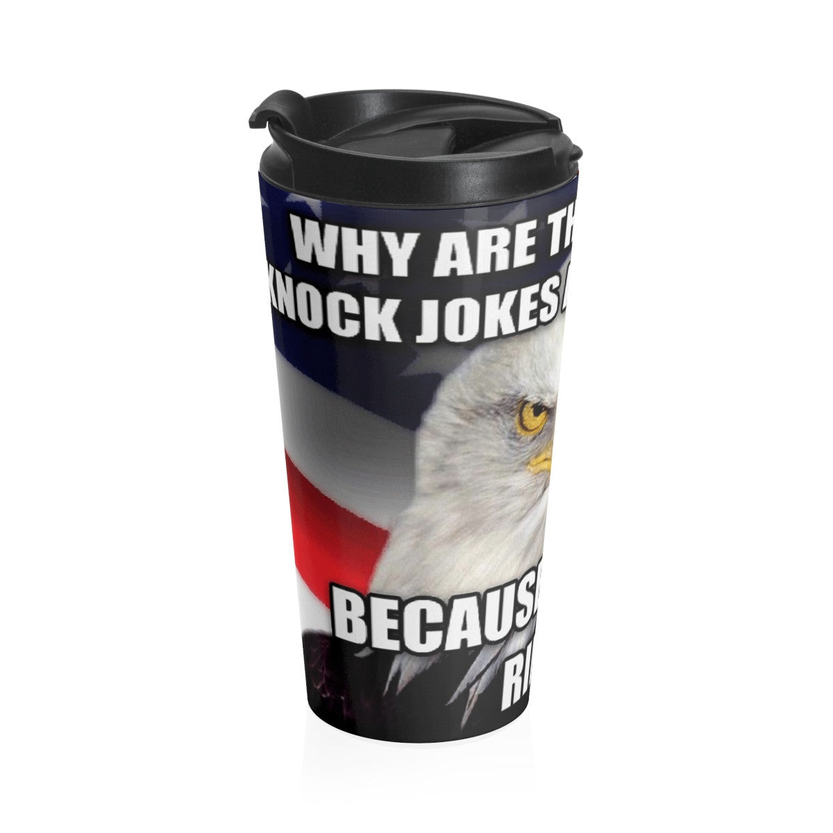 Freedom Rings USA flag eagle  Stainless Steel Travel Mug