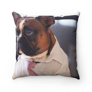 office dog funny Spun Polyester Square Pillow