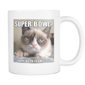 Super Bowl Cat Meme double sided 11 ounce coffee mug