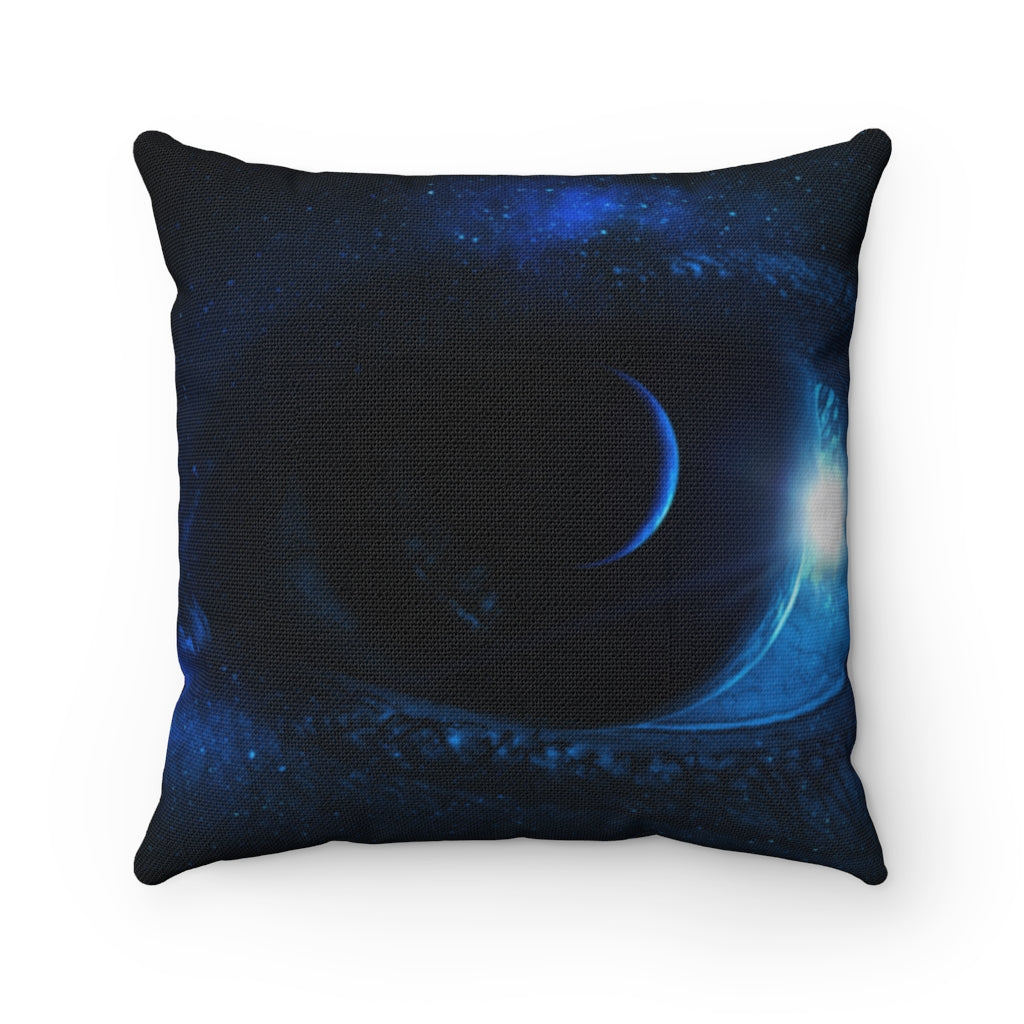 Human outer space eye fantasy Spun Polyester Square Pillow