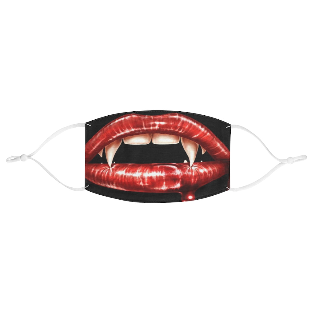 Vampire teeth red lips Fabric Face Mask
