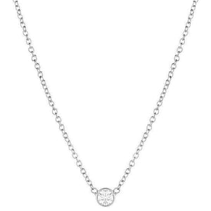 Solitaire Single CZ Diamond Necklace
