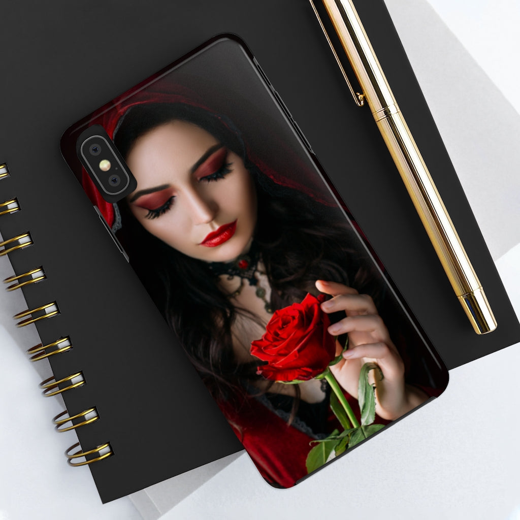 Mystical beautiful woman with rose Case Mate Tough Phone Cases