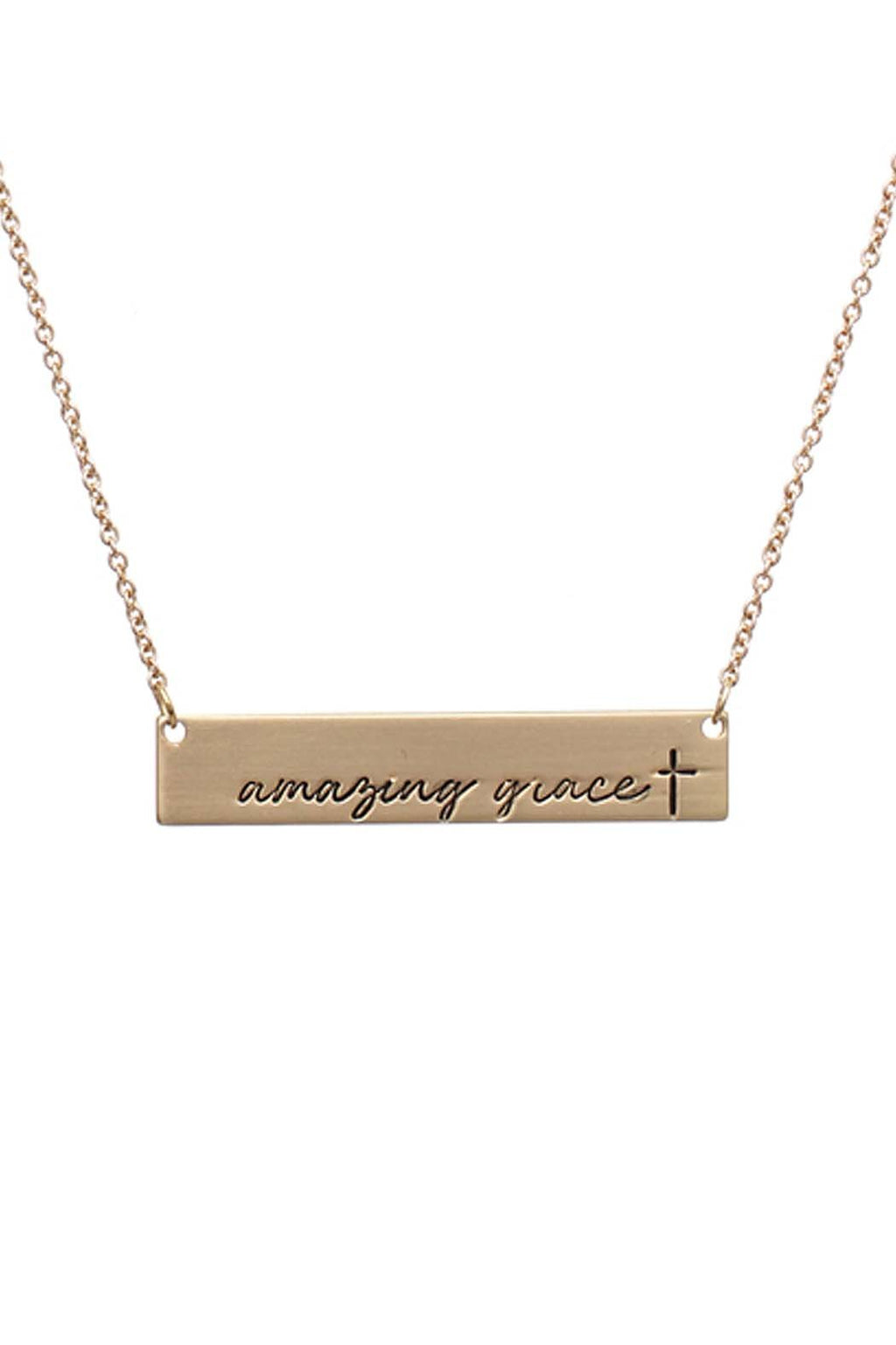 "Amazing Grace" Message Bar Necklace
