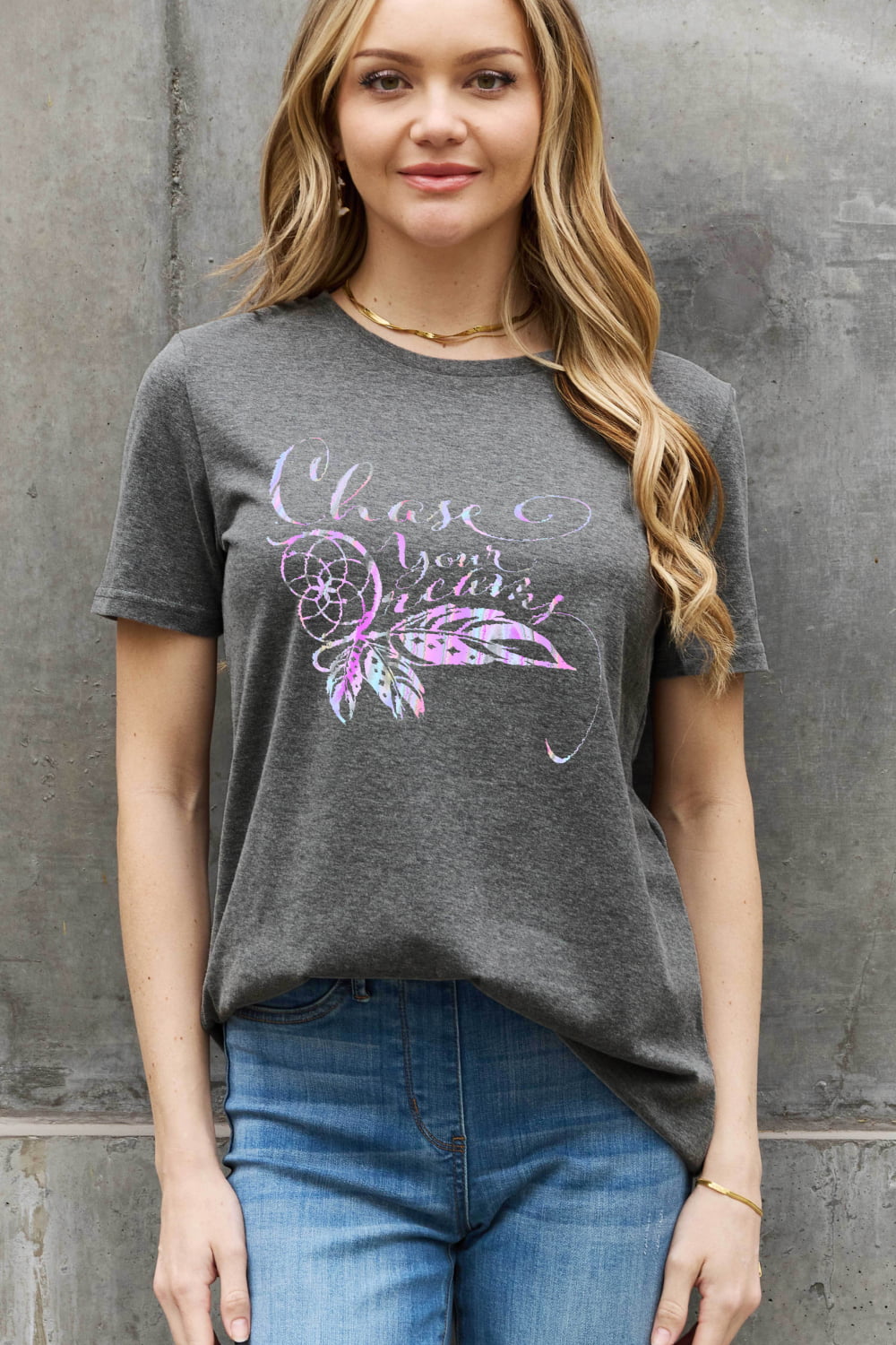 Simply Love Full Size CHASE YOUR DREAMS Graphic Cotton Tee