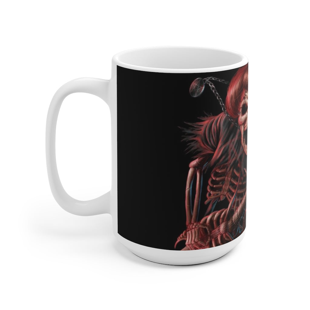 Skull rocker horror White Ceramic Mug