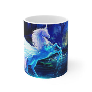 Blue Pegasus fantasy White Ceramic Mug