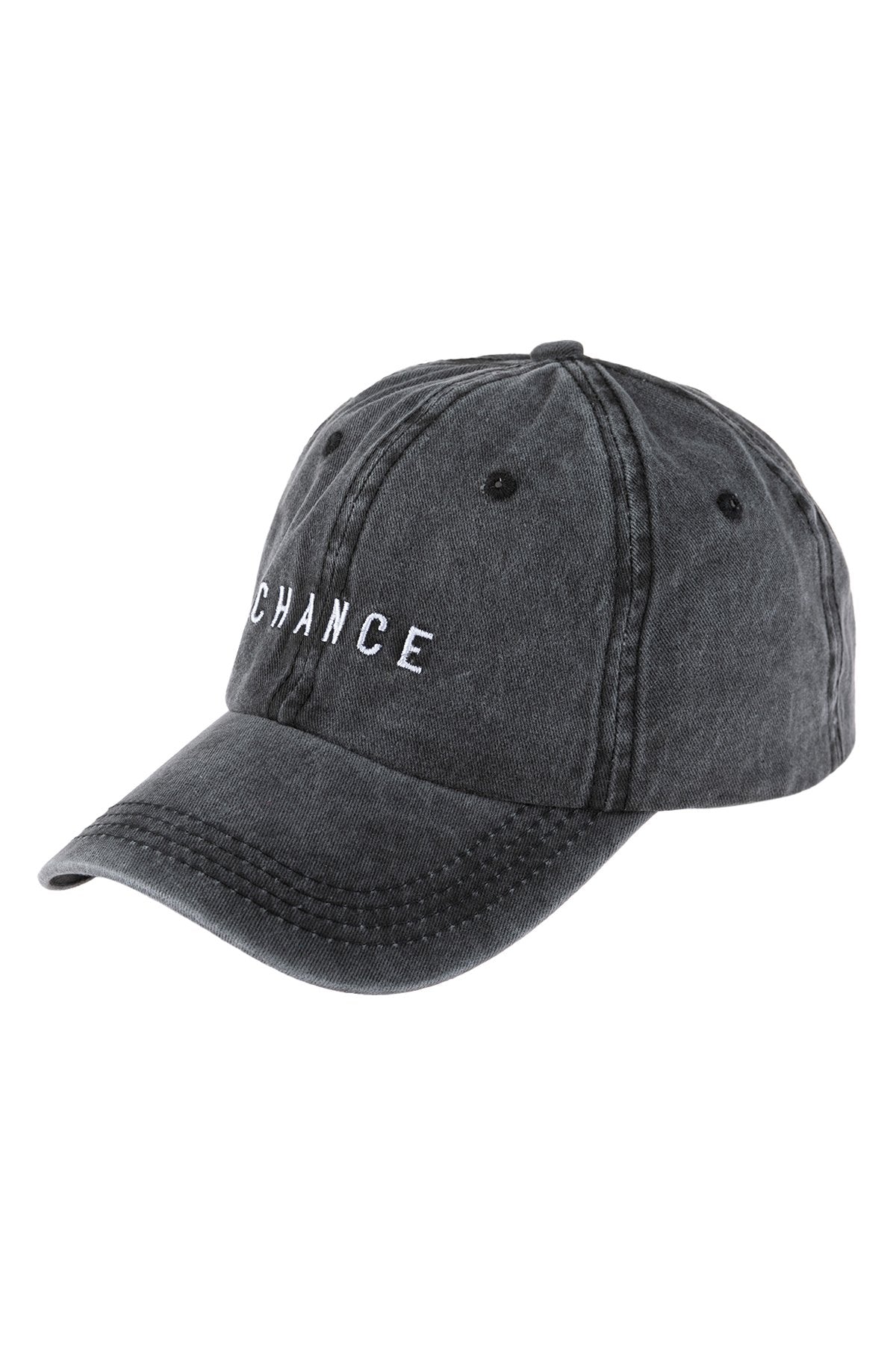 Hdt3228 - "Chance" Embroidered Acid Washed Cap
