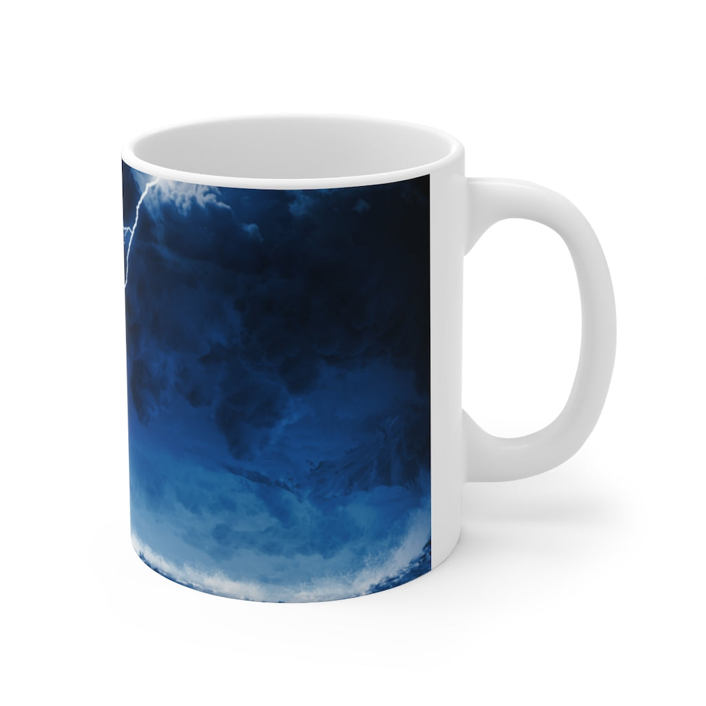 Stormy seas with lightning  Ceramic Mug 11oz