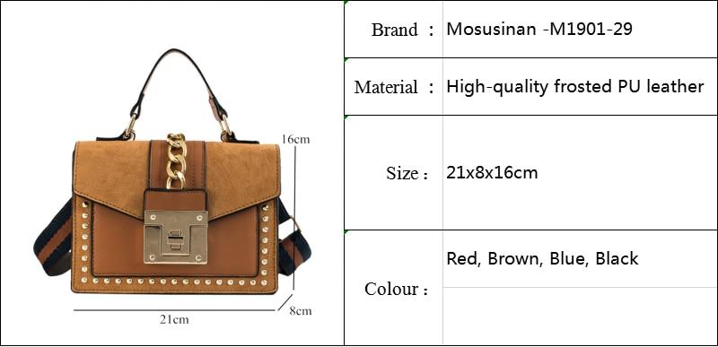 2020 Luxury Small Cross Body Chain Rivet Handbag